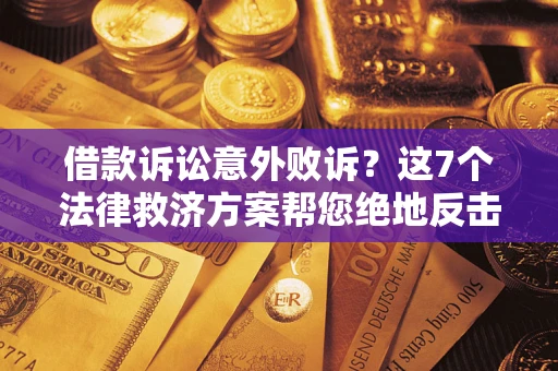 武汉借款诉讼意外败诉？这7个法律救济方案帮您绝地反击！