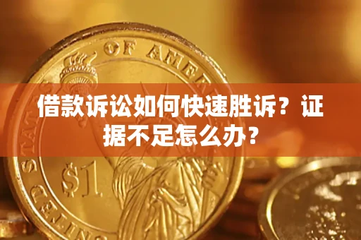 武汉借款诉讼如何快速胜诉？证据不足怎么办？